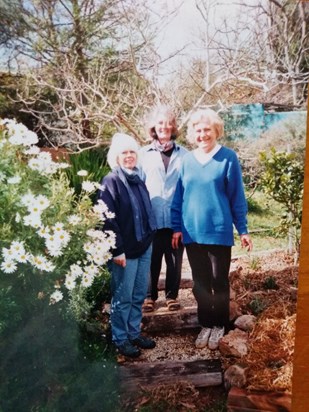 Jane, Mon and Jenny - Jenny's garden in Australia, 1995.