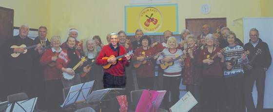 Michael as a member of East Suffolk Ukulele Band