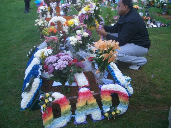 billy at dads grave
