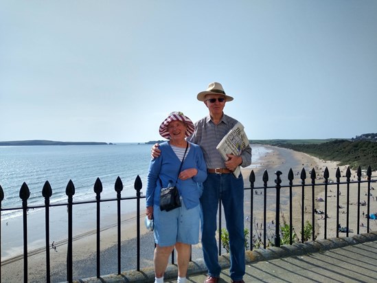 Mum and Dad, visiting old haunts in Pembrokeshire with Rhiannon. Tenby Sept 2020.