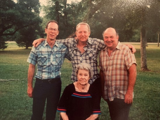 Jim, Johnny, Stan and Mom (Era Mae) Griffin