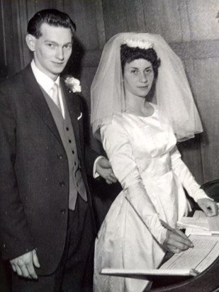 George & Evelyn on their wedding day.