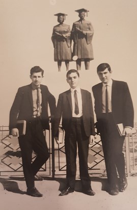 Sami with Faiq and Fawzi at the start of medical school, Basrah 1969