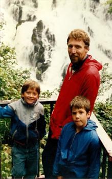David with Alec and Johnathan in Wales 1985
