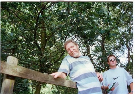 David out for a walk with Alec c1997?