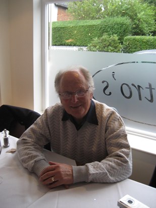 At his surprise 80th birthday lunch ... wearing that jumper!