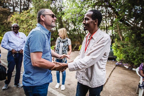 Jonathan with project team in Ethiopia, 2019