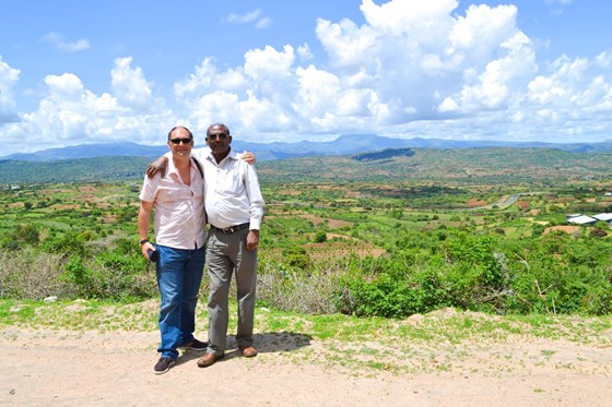 Jonathan and Sebsebe in the Harar countryside 