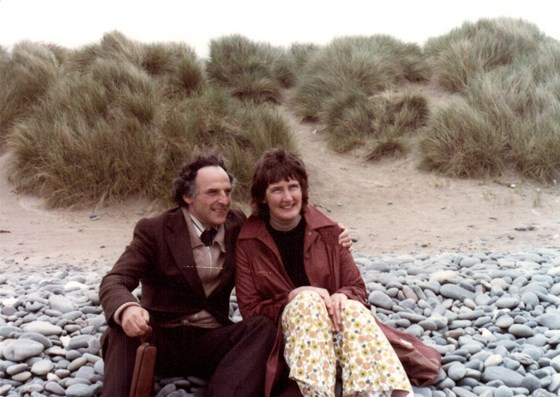 On a beach near Aberystwyth, Wales 1979 or 1980