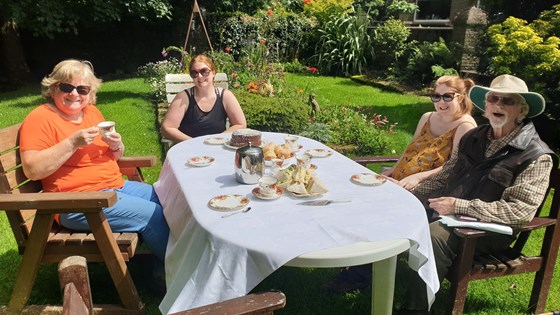 Afternoon tea in the Garden for Bernard's 76th Birthday in July. 