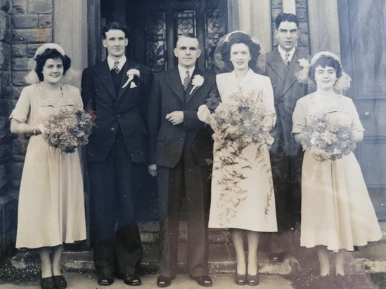 Marjorie and Granville Hughes December 1949 wedding Bethany Church Risca