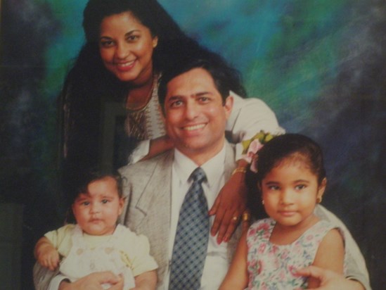 Our family, 1999, Trinidad; Anahita, baby; Julee, rt.