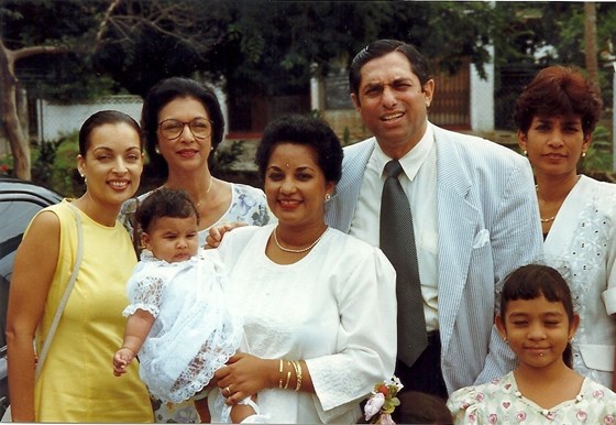 Anahita's Christening, T'dad 1999. Fr. L Christiane &  Angela Francois; Carol & Annalise Ramdin