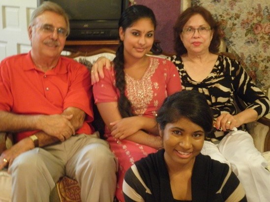 Farrokh's beloved sister, Farida Irani (rt) and husband, Noshir, with Julee and Anahita