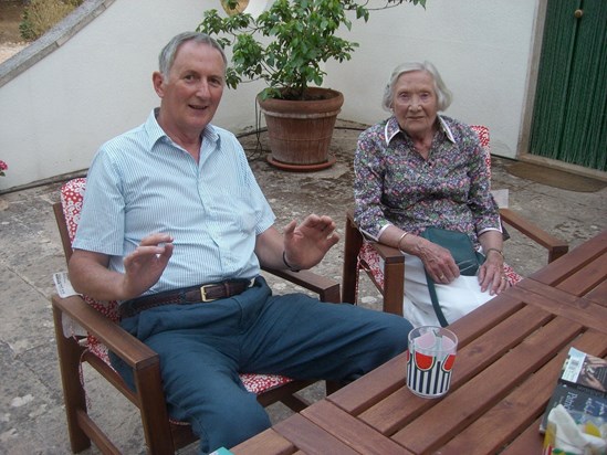 Iain with his mother-in-law Hilda in Puglia