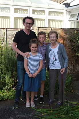Great Grandma (GG) with grandson David Davenport and Great Grandchildren Charlie and Olly Davenport