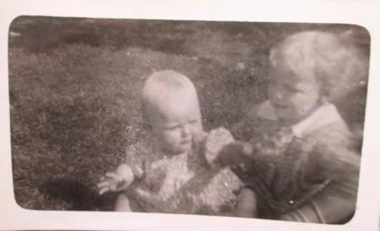 Aged 2 with younger sister June