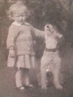 Gwen with her grandfather’s dog, Trixie