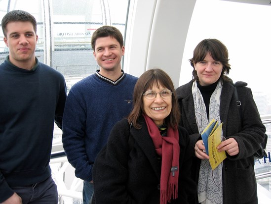 Aboard the London Eye with Mum, Bernard & Tom