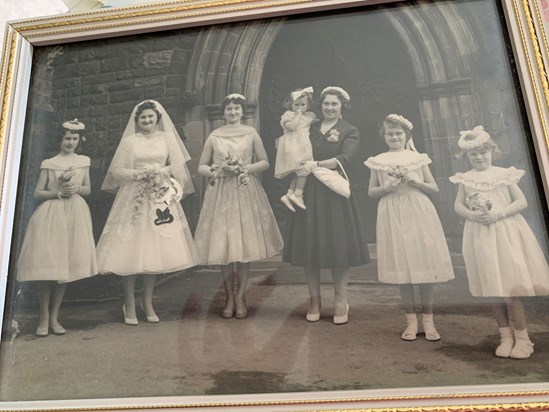 Rose as a bridesmaid at Margaret’s wedding in March 1959. 