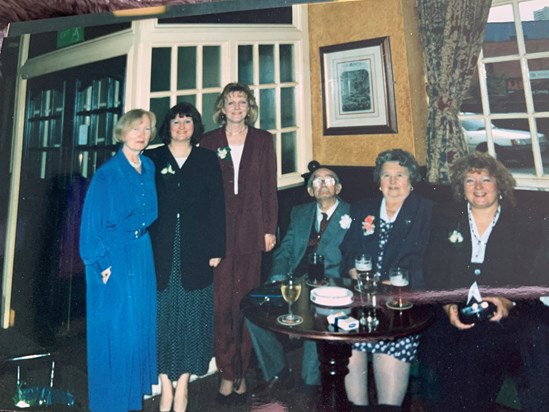 Barbara’s wedding, October 1995. With Joan, Barbara, Harry, Elsie and Pat. 