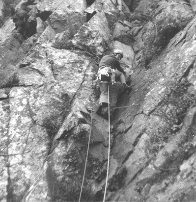 David rock climbing c1970