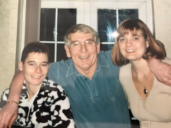 Dad with daughters, Claire and Sarah