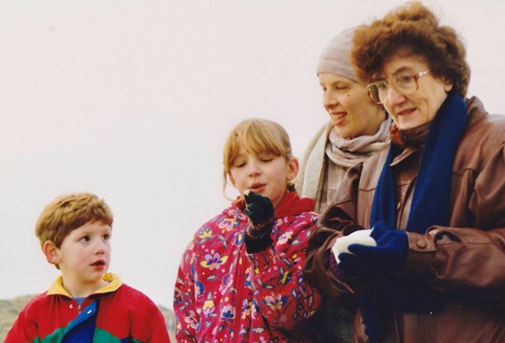 With Ryan, Siobhan and friend on her 60th birthday - 1992.