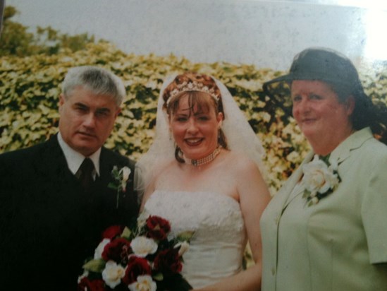 Me with Mum and Dad, my wedding  July 28th 2001