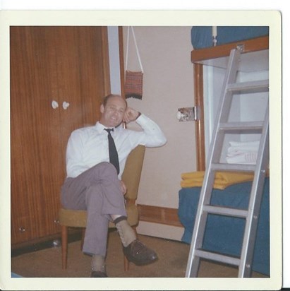 Keith taking it easy on ship 1965