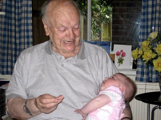 evie and her great grandad xx