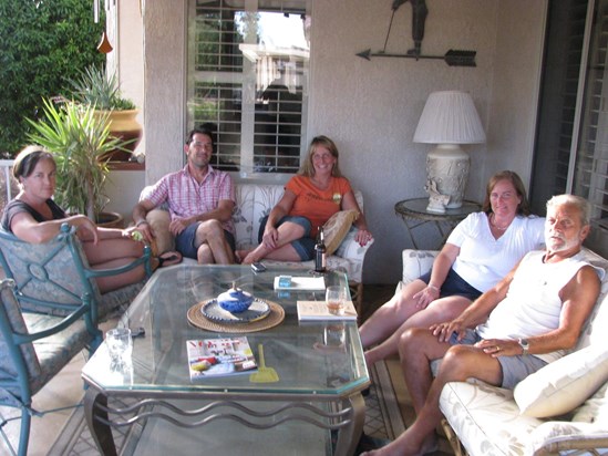 Dad in Arizona at his sisters Kathy's  home with his nieces. Sent to me by his great niece Kelsey xx