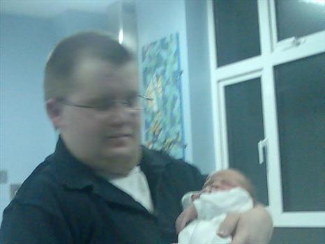 with his nephew  5hours old 