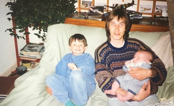 Uncle Sean with nephews, Josh and George - 1994