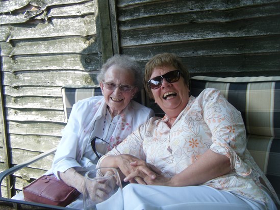 Giggles with Betty, she loved Mag's company!
