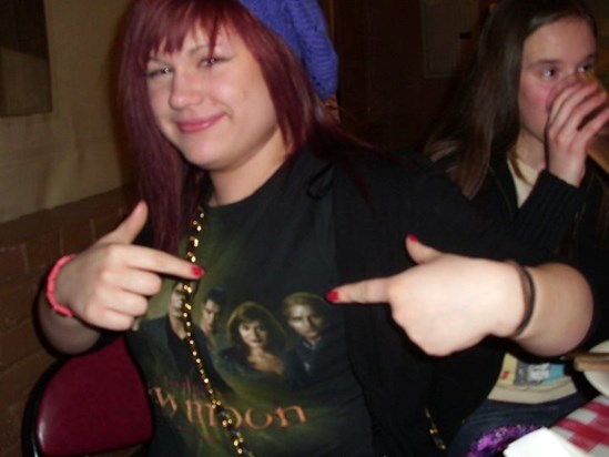 Beth in her favorite twilight T shirt!!