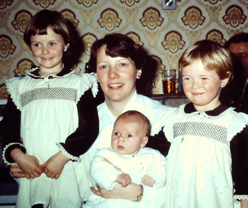  Robert with his Mummy and two big sisters Amanda & Tracy !!