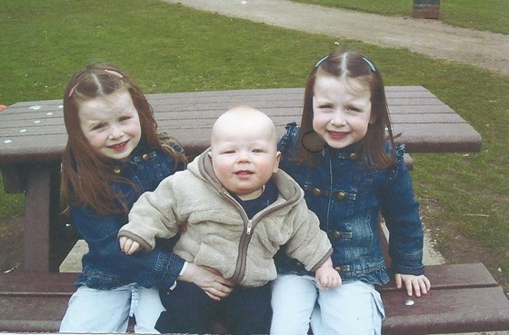 Christian Mack with his two cousins Phoebe & Georgia !!