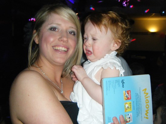 Abbie with Mummy at Daddy's 30th party.