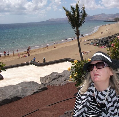 Gail at Playa Grande, Puerto del Carmen