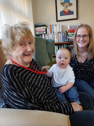 Meikka with granddaughter, Jessica and her great grandson, Lewis - Feb 2018