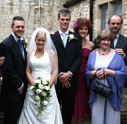 At grand-daughter, Jessica and Cobus's wedding - with Marc, Jeanne and their son Miles 2010  