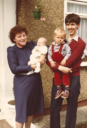 Mum holding Stephen & Dad holding Paul 