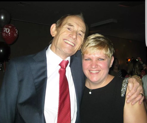 Me and Dad on his surprise 70th Birthday x Love you soooo much can't believe we said goodbye a year ago today x x x