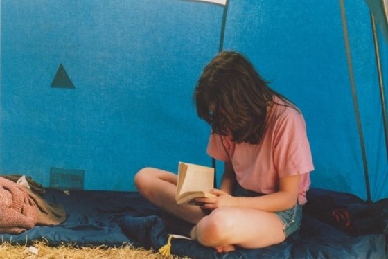 Reading in a tent