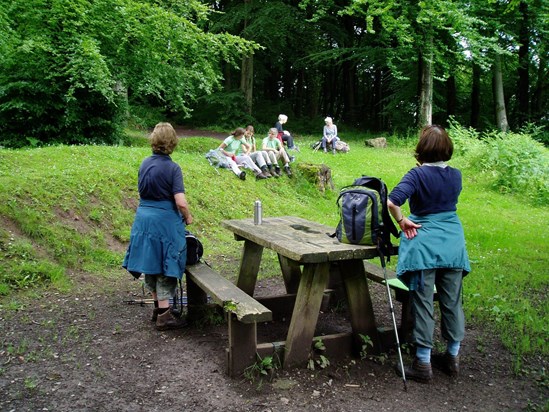 Some of the Nic Walkers take a rest above Tintern