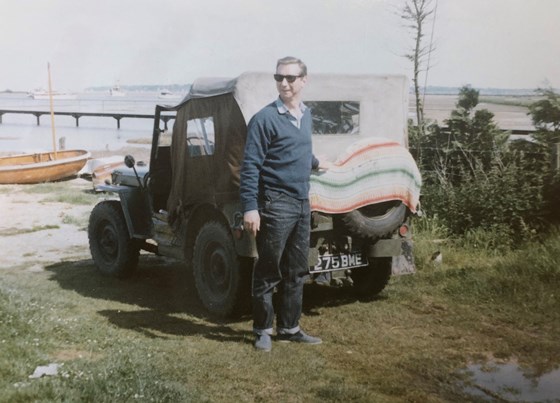 Dad with his beloved jeep 