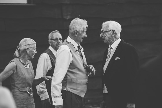 John laughing with Hilary and Wim at our wedding (Tess & Mat)