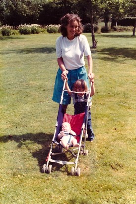 Rosie & newborn Clem. June 1983 Normandy.