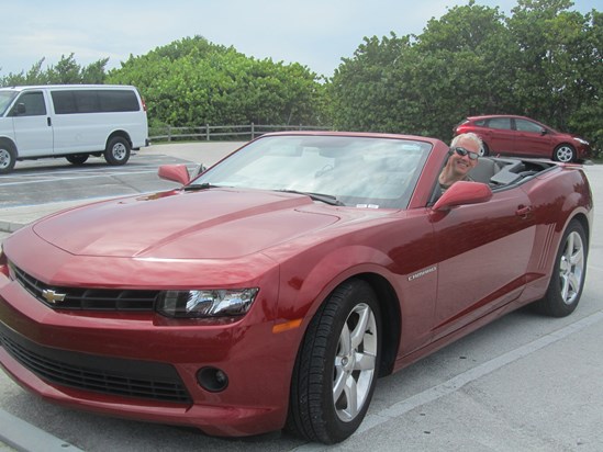 He so enjoyed this hire car! We drove down Florida keys with the top down.